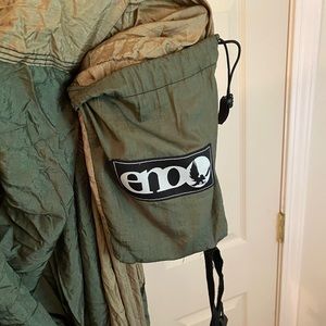 Single nest Eno with lights and straps Olive/Tan